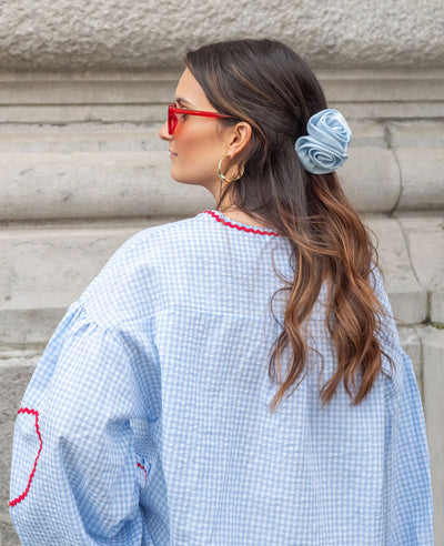 Claudia – Blusa Gingham con Nudo