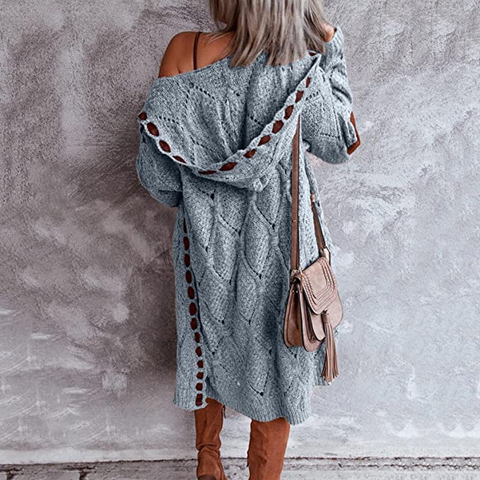 Alana - Elegante Largo Cardigan con Capucha