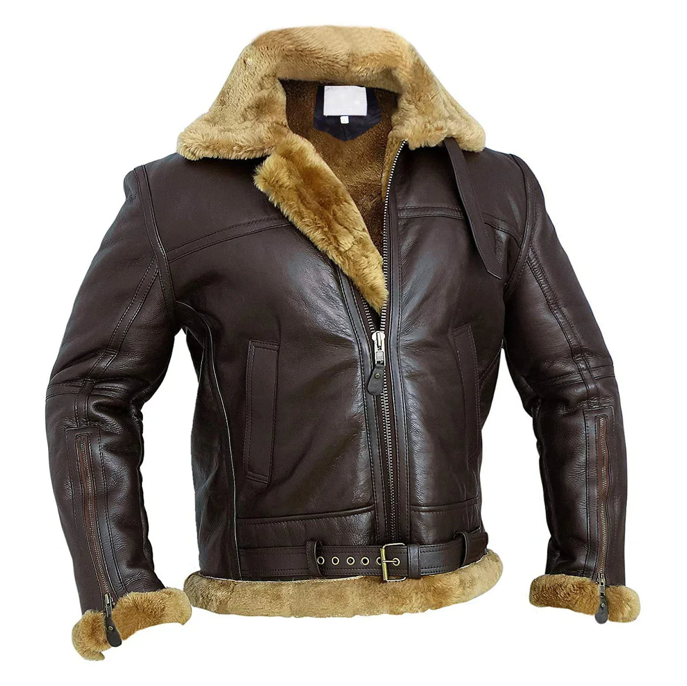 Benjamín - Chaqueta bomber casual de cuero de oveja