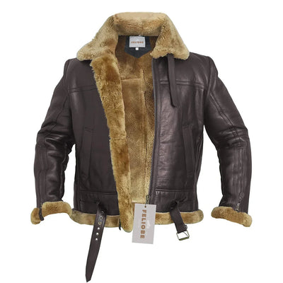 Benjamín - Chaqueta bomber casual de cuero de oveja