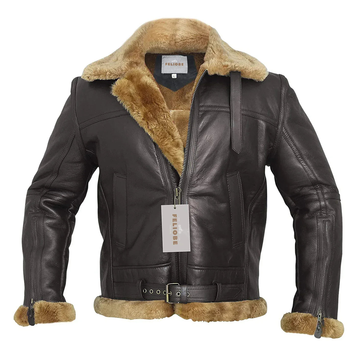Benjamín - Chaqueta bomber casual de cuero de oveja