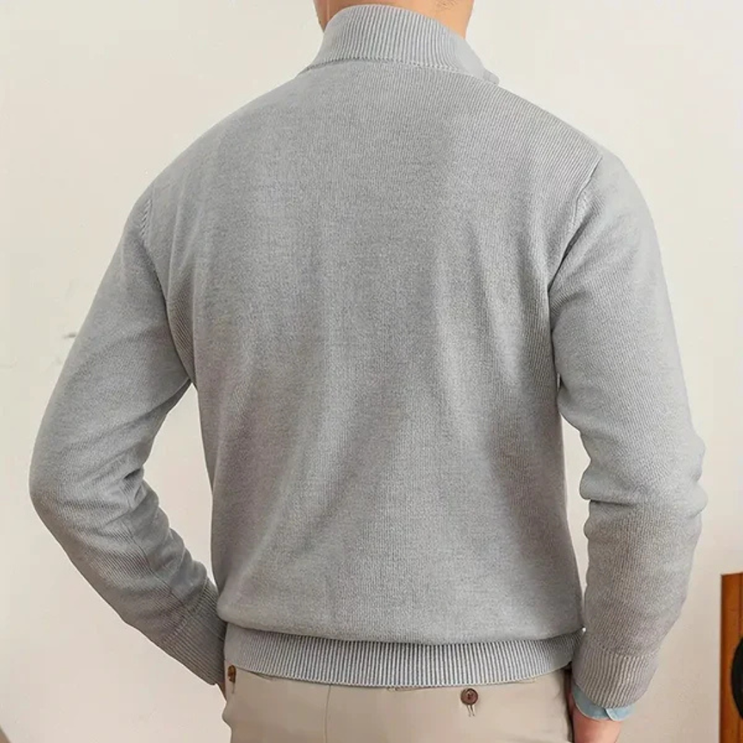 Olivier - Pullover de algodón con medio cierre