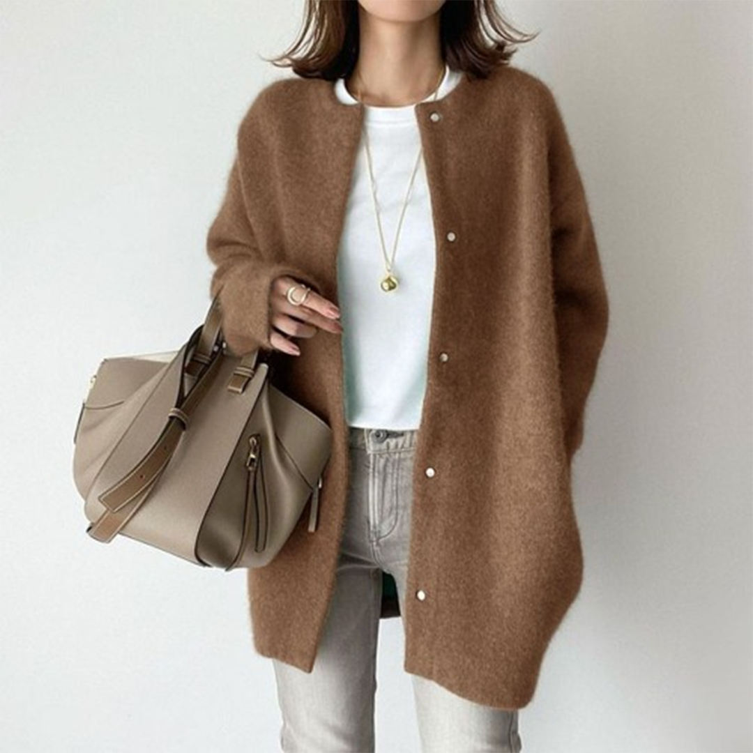 Poppy - Chaqueta de Punto Moderna Larga