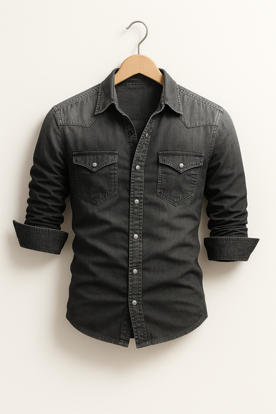 Maxime - Camisa de mezclilla suelta para hombres