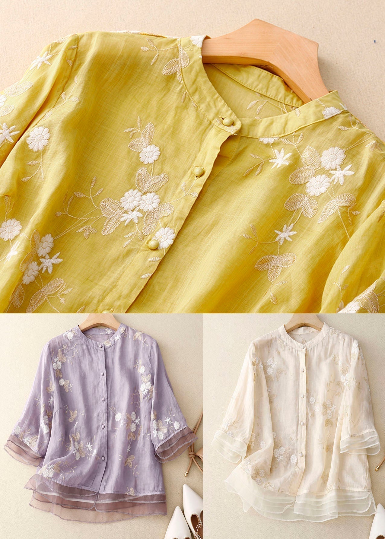 Elaine - Blusa Bordada Versátil