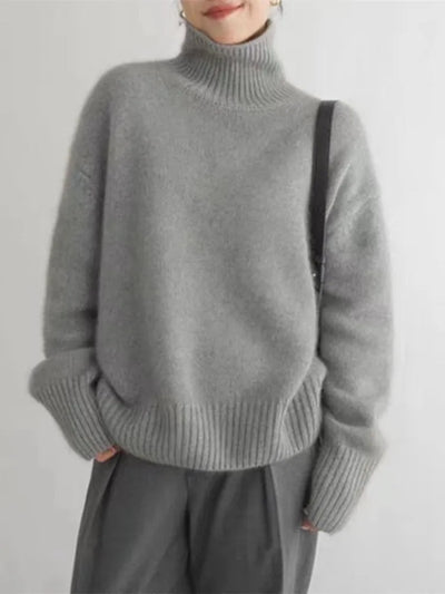 Melody - Lujoso Suéter de Cashmere Cuello Alto Mujer