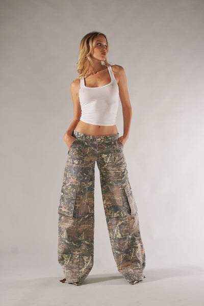 Demelza - Pantalón Cargo Ancho de Camuflaje para Mujeres