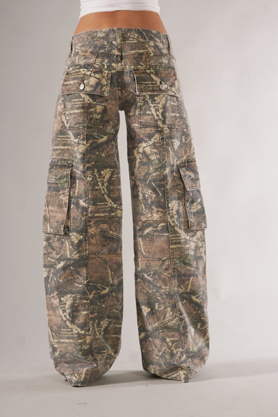 Demelza - Pantalón Cargo Ancho de Camuflaje para Mujeres