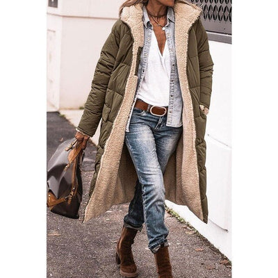 Ariadna - Larga chaqueta de invierno reversible para mujer