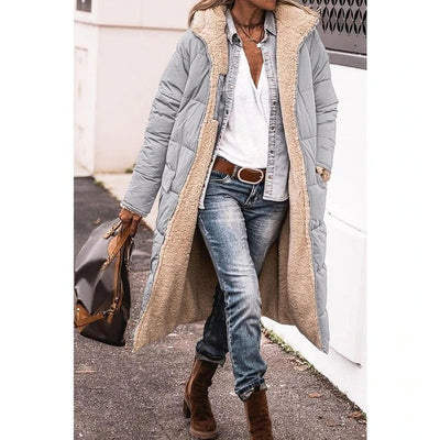 Ariadna - Larga chaqueta de invierno reversible para mujer
