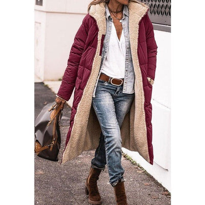 Ariadna - Larga chaqueta de invierno reversible para mujer