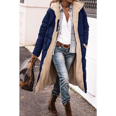 Ariadna - Larga chaqueta de invierno reversible para mujer