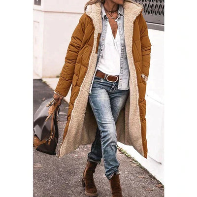 Ariadna - Larga chaqueta de invierno reversible para mujer