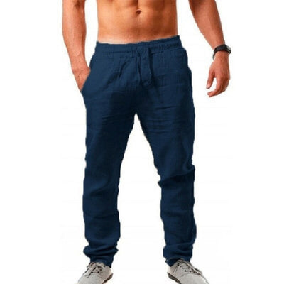 Beckendorf - Pantalones Ligeros de Lino para Hombres