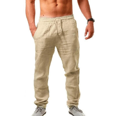 Beckendorf - Pantalones Ligeros de Lino para Hombres