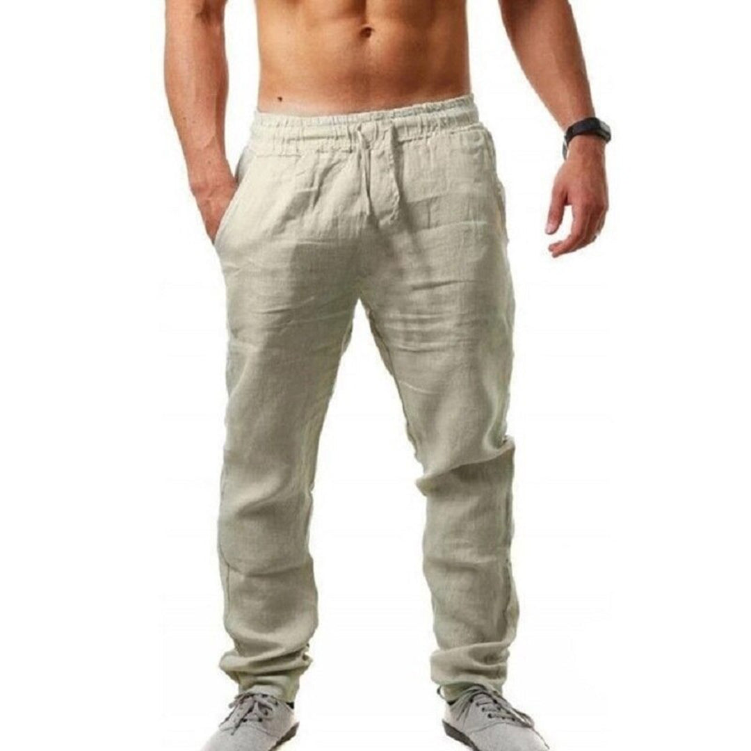 Beckendorf - Pantalones Ligeros de Lino para Hombres
