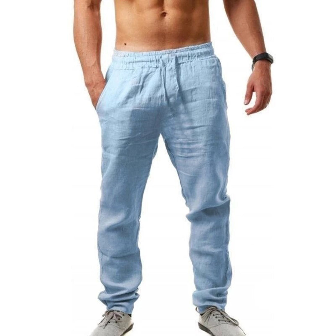 Beckendorf - Pantalones Ligeros de Lino para Hombres