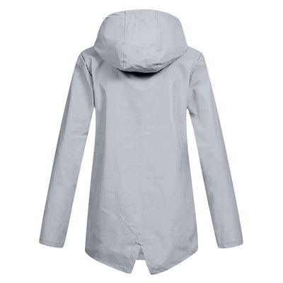 Aredhel - Abrigo Largo Impermeable con Capucha para Mujeres