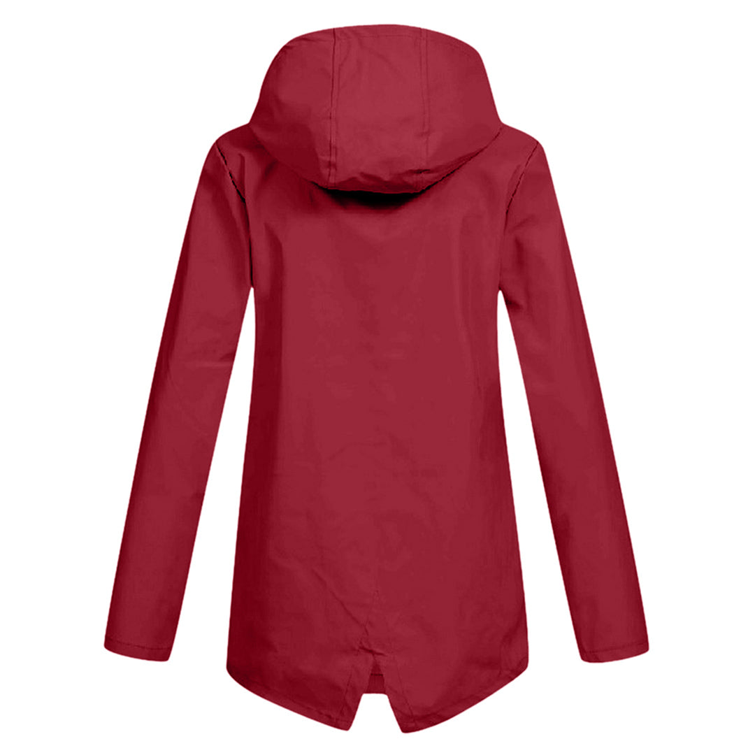 Aredhel - Abrigo Largo Impermeable con Capucha para Mujeres