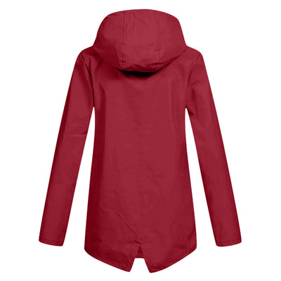 Aredhel - Abrigo Largo Impermeable con Capucha para Mujeres