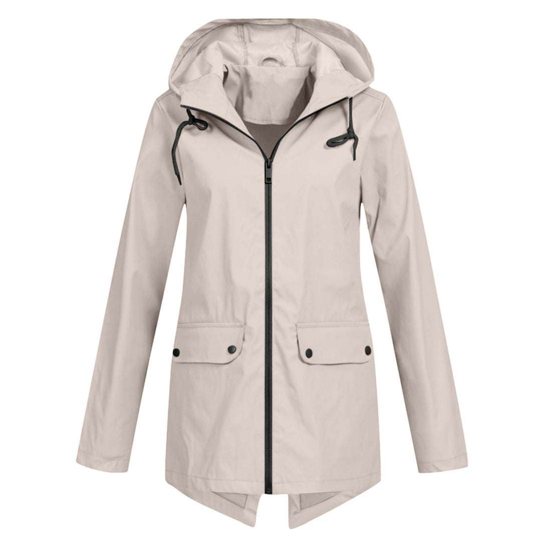 Aredhel - Abrigo Largo Impermeable con Capucha para Mujeres