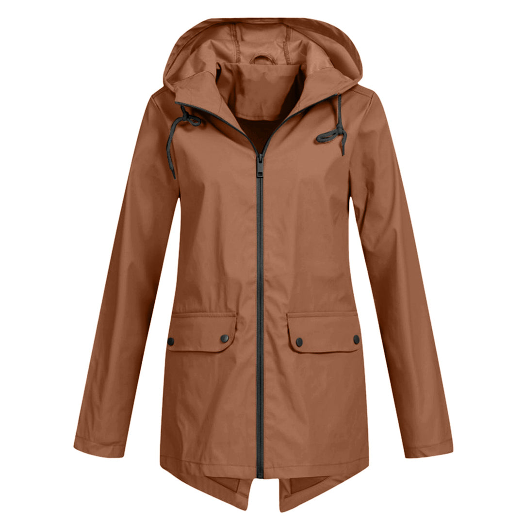 Aredhel - Abrigo Largo Impermeable con Capucha para Mujeres