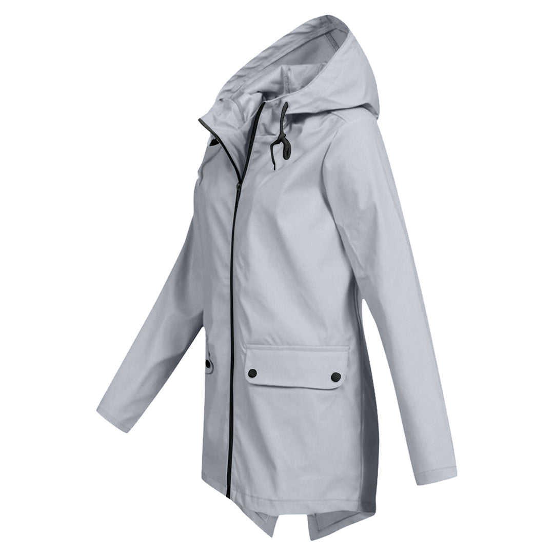 Aredhel - Abrigo Largo Impermeable con Capucha para Mujeres