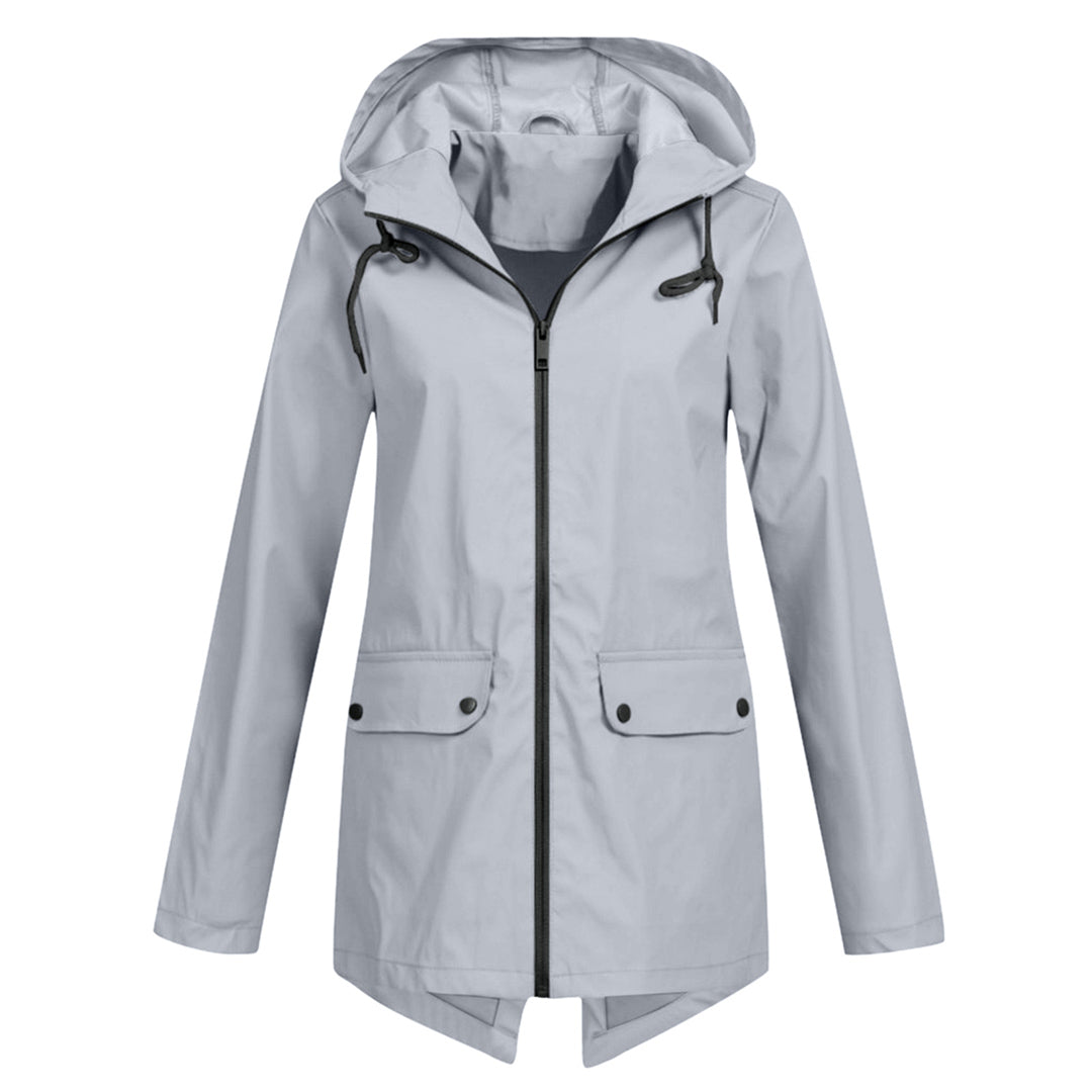Aredhel - Abrigo Largo Impermeable con Capucha para Mujeres