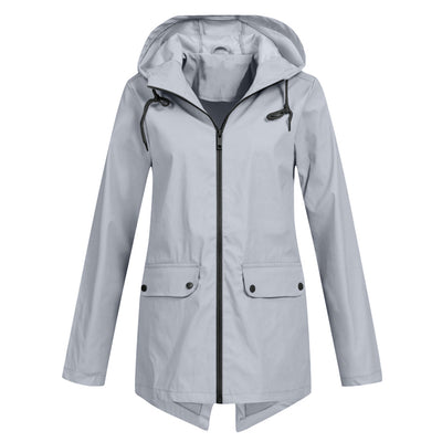 Aredhel - Abrigo Largo Impermeable con Capucha para Mujeres
