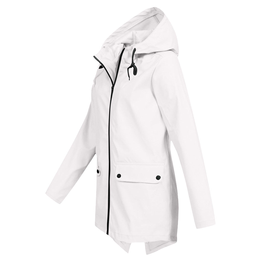 Aredhel - Abrigo Largo Impermeable con Capucha para Mujeres