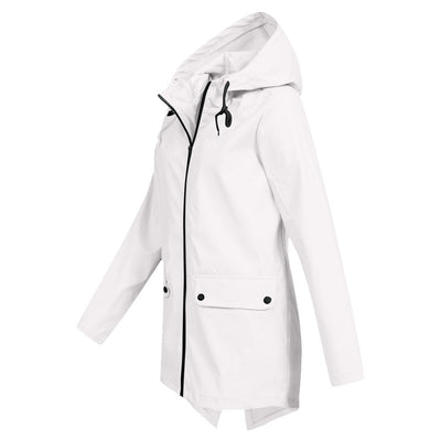 Aredhel - Abrigo Largo Impermeable con Capucha para Mujeres