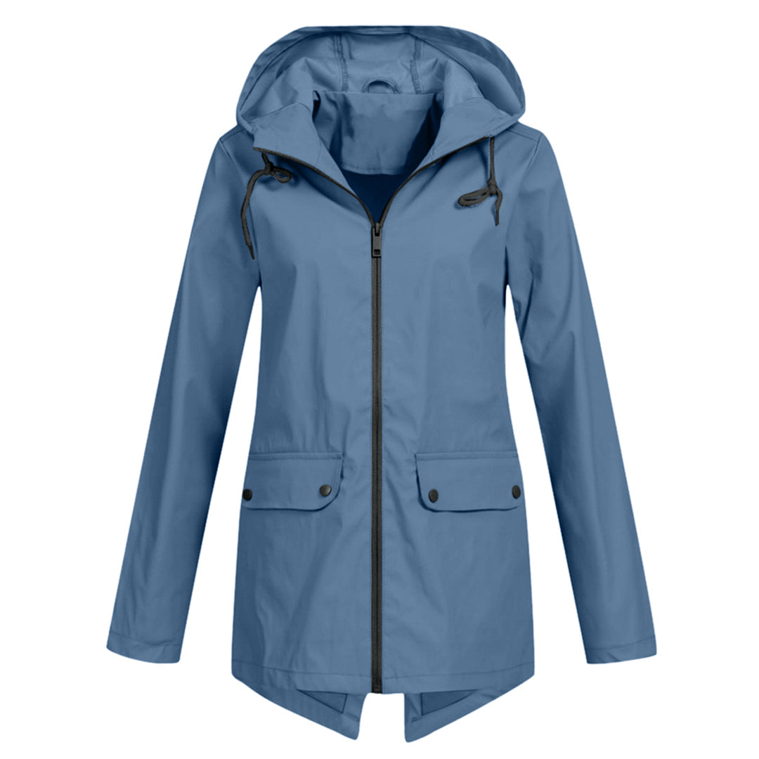 Aredhel - Abrigo Largo Impermeable con Capucha para Mujeres