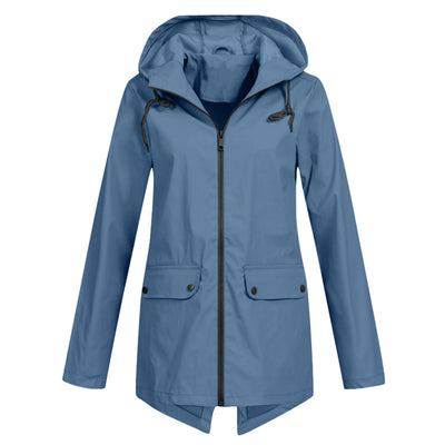 Aredhel - Abrigo Largo Impermeable con Capucha para Mujeres
