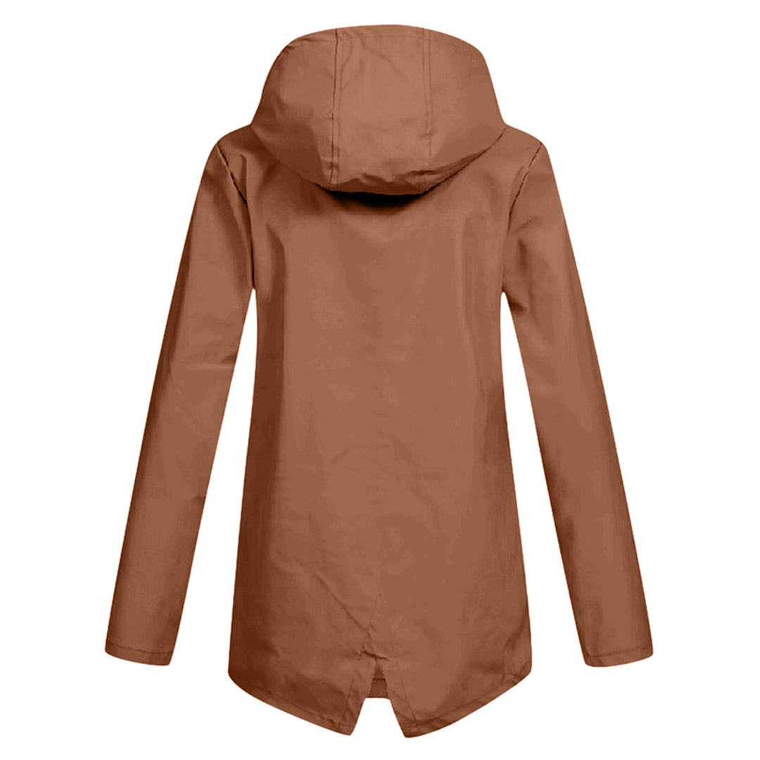 Aredhel - Abrigo Largo Impermeable con Capucha para Mujeres