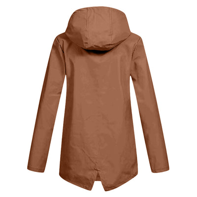 Aredhel - Abrigo Largo Impermeable con Capucha para Mujeres