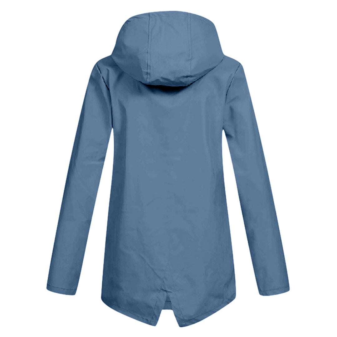 Aredhel - Abrigo Largo Impermeable con Capucha para Mujeres