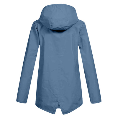 Aredhel - Abrigo Largo Impermeable con Capucha para Mujeres