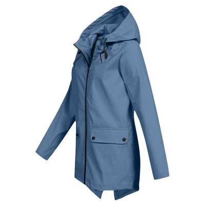 Aredhel - Abrigo Largo Impermeable con Capucha para Mujeres