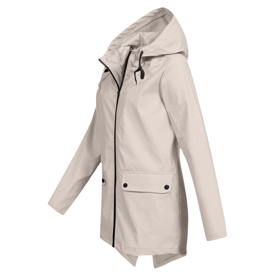 Aredhel - Abrigo Largo Impermeable con Capucha para Mujeres