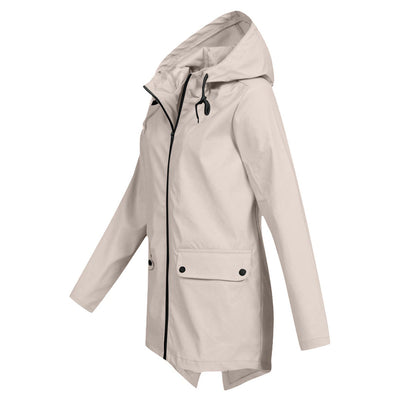 Aredhel - Abrigo Largo Impermeable con Capucha para Mujeres