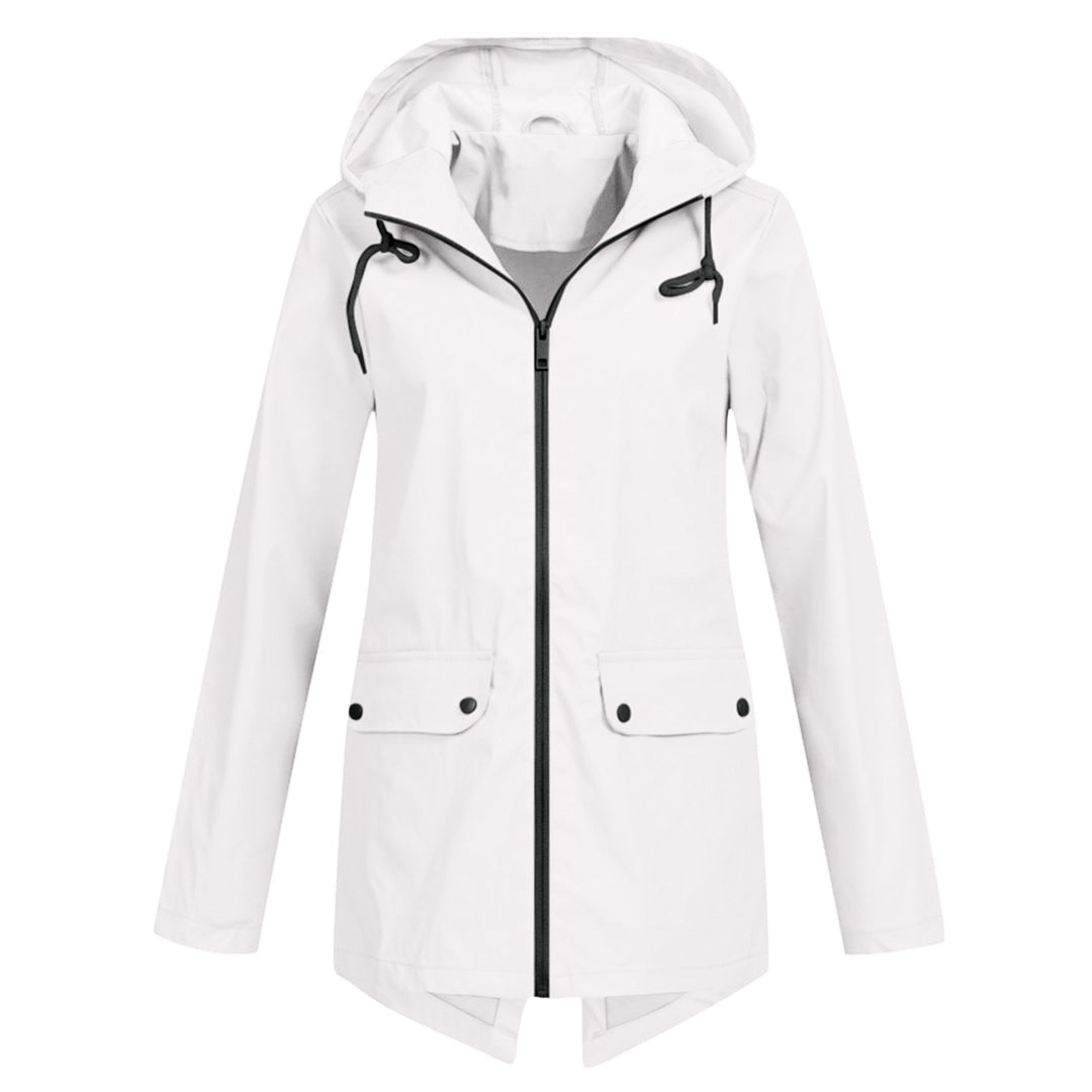 Aredhel - Abrigo Largo Impermeable con Capucha para Mujeres
