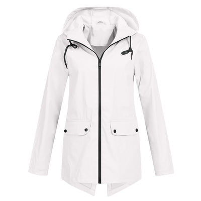 Aredhel - Abrigo Largo Impermeable con Capucha para Mujeres