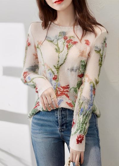 Gisselle - Elegante suéter de punto con estampado floral para mujer