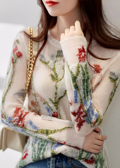 Gisselle - Elegante suéter de punto con estampado floral para mujer