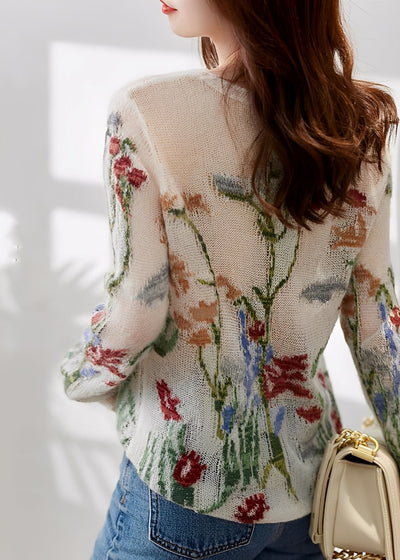 Gisselle - Elegante suéter de punto con estampado floral para mujer