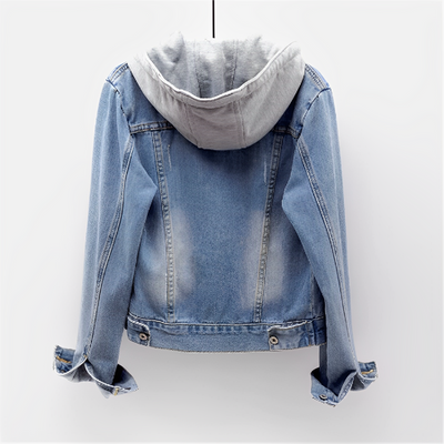 DenimBreeze - Chaqueta de manga larga con capucha desmontable