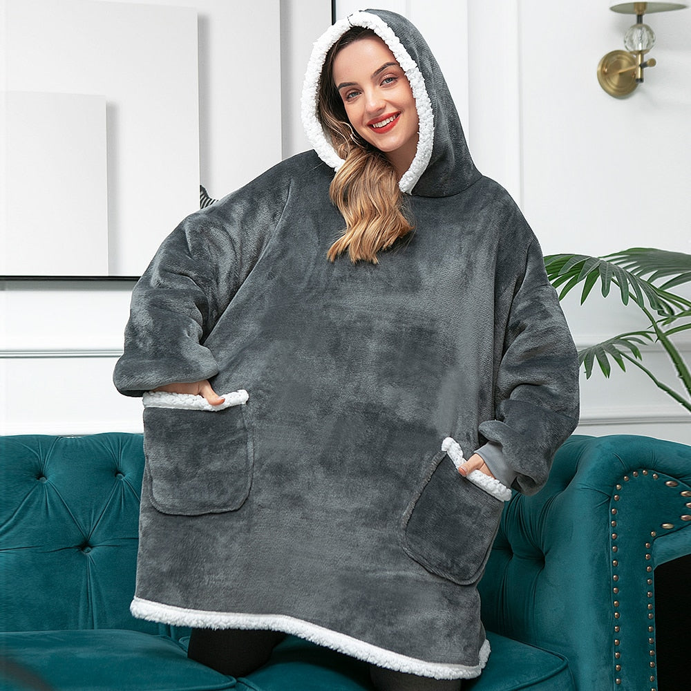 Malia - Cálida Hoodie-Manta Cómoda