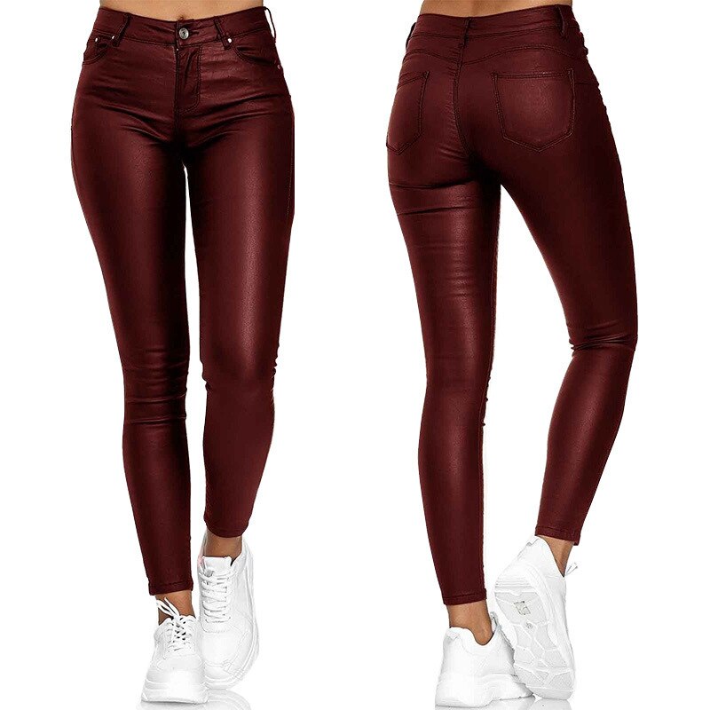 Dina – Pantalones de Cuero Elásticos