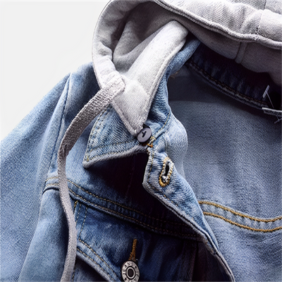 DenimBreeze - Chaqueta de manga larga con capucha desmontable