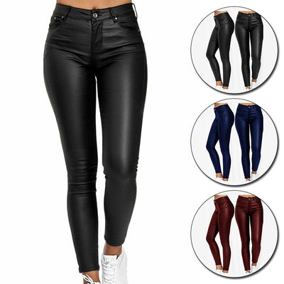 Dina – Pantalones de Cuero Elásticos